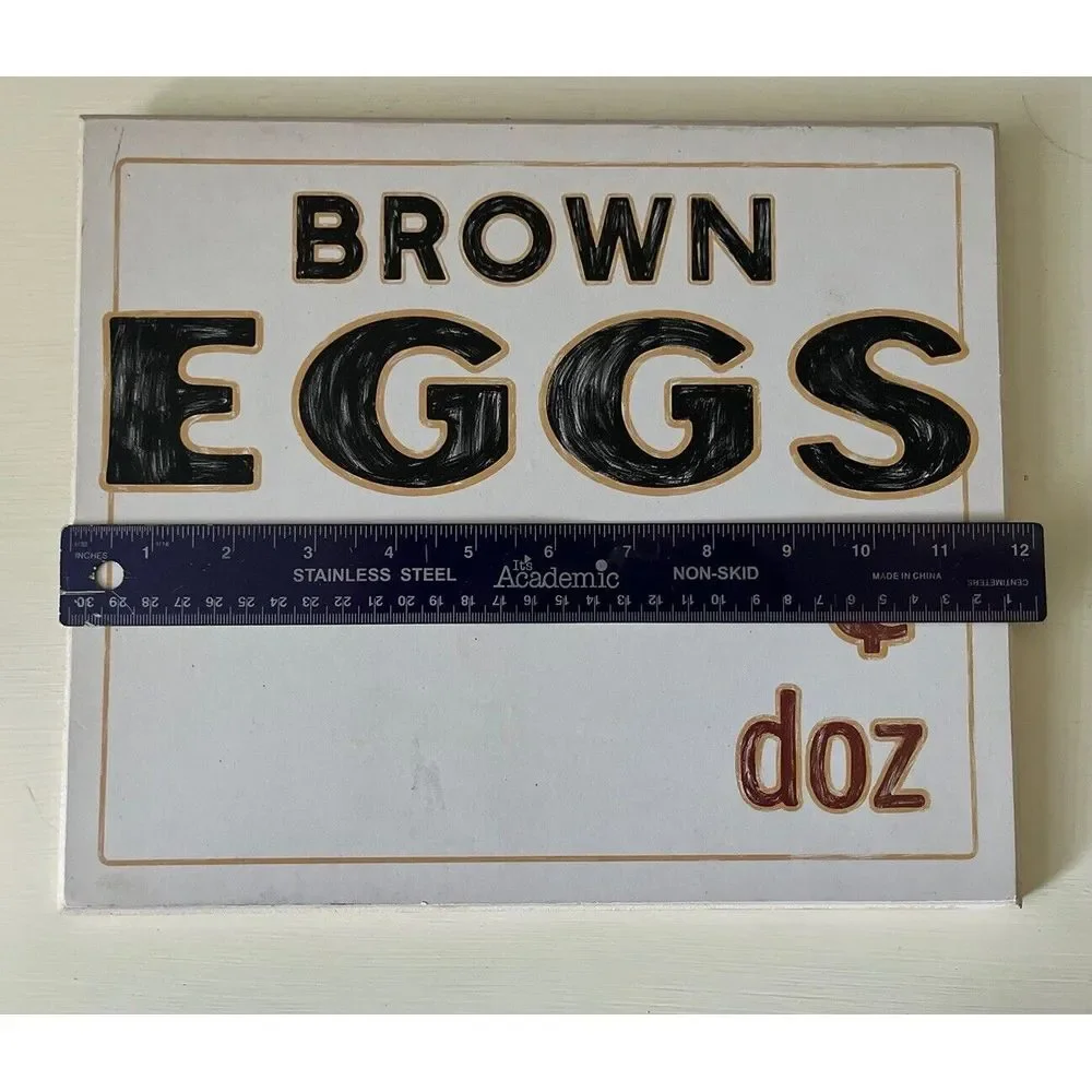 NWT Brown Eggs Cents Per Dozen Wood Sign Farmhouse Red‎ Shed Open Road